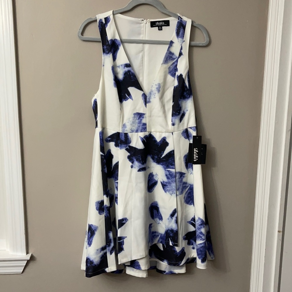 NWT Lulu’s White Floral Sleeveless Skater Dress XL